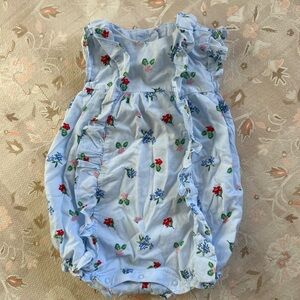 Janie and Jack Blue Floral Bubble